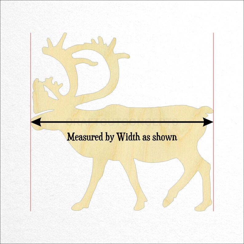 Pick Size Large /& Small SO-0291 *3-24 Laser Cut Unfinished Wood Cutout Shapes Reindeer Outdoors Woodland Wildlife Caribou Shape