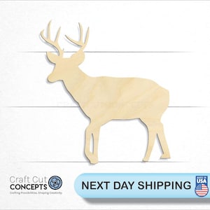 Deer Antlers - Laser Cut Unfinished Wood Cutout Craft Shapes