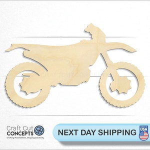 Sport Dirt Bike - Laser Cut Out Unfinished Wood Craft Shape SPT63 Sport Dirt Bike - Laser Cut Out Unfinished Wood Craft Shape SPT63