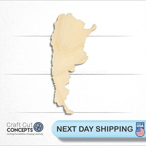 Argentina South America Country Cutout wood craft blank, front view, ships next day