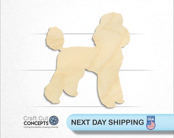 Poodle Dog - Laser Cut Unfinished Wood Cutout Craft Shapes