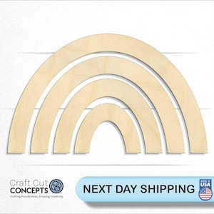 Nursery Rainbow - Laser Cut Unfinished Wood Cutout Craft Shapes