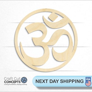 Om Symbol - Laser Cut Unfinished Wood Cutout Craft Shapes