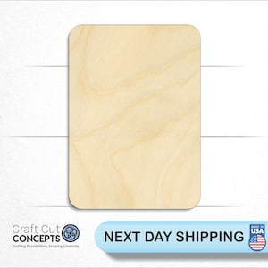 May include: A blank, rectangular piece of unfinished wood, perfect for crafting projects. The wood is light brown and has a natural grain pattern.