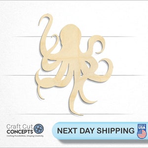 Octopus - Laser Cut Unfinished Wood Cutout Craft Shapes