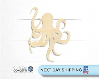 Octopus - Laser Cut Unfinished Wood Cutout Craft Shapes