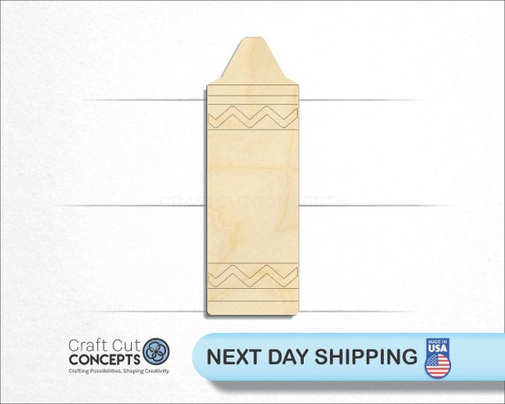 Art Crayon - Laser Cut Out Unfinished Wood Craft Shape ART5 Art Crayon - Laser Cut Out Unfinished Wood Craft Shape ART5