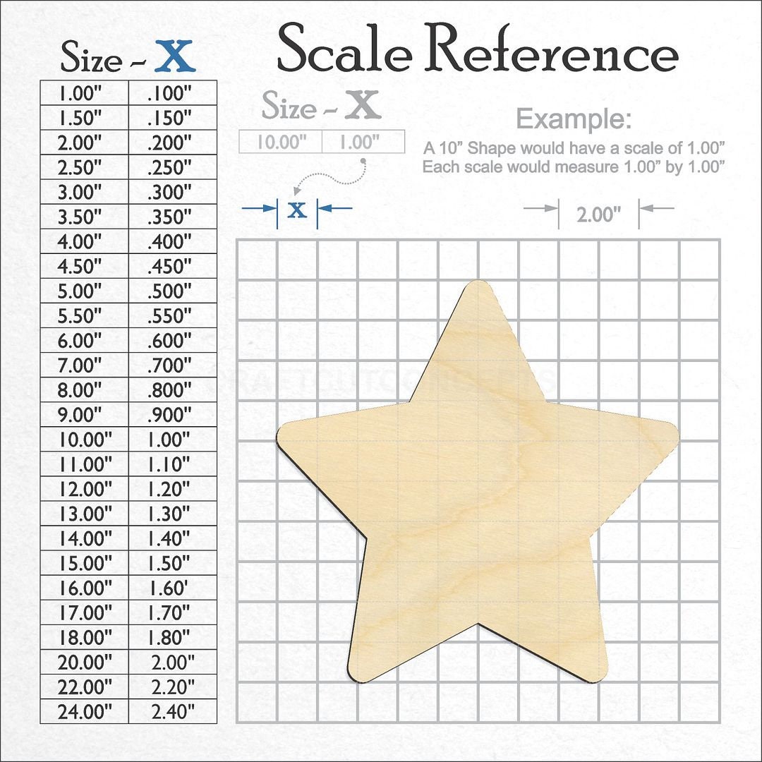 Rounded Star - Laser Cut Unfinished Wood Cutout Craft Shapes - Etsy