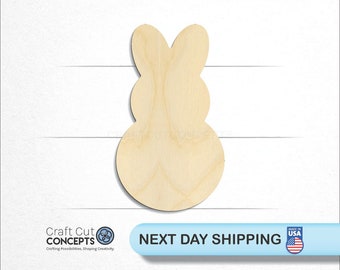 Candy Marshmallow Easter Bunny - Laser Cut Unfinished Wood Cutout Craft Shapes