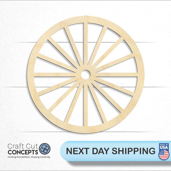 Wagon Wheel - Laser Cut Unfinished Wood Cutout Craft Shapes