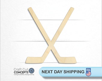10pcs Unfinished Wood Hockey Stick Blanks For DIY Crafts | Laser-Cut Wood Slices For Painting, Decor, And Projects | 5.7x1.7 Inch