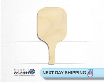 Pickle Ball Paddle - Laser Cut Unfinished Wood Cutout Craft Shapes