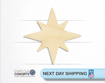 Nativity Star - Laser Cut Unfinished Wood Cutout Craft Shapes