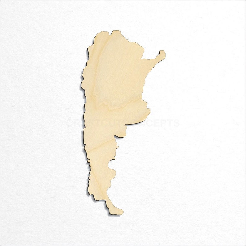 Argentina South America Country Cutout craft blank top down view product photo.