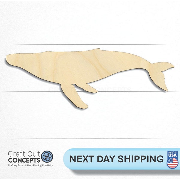 Humpback Whale - Laser Cut Unfinished Wood Cutout Craft Shapes