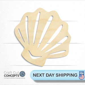 Sea Shell - Laser Cut Unfinished Wood Cutout Craft Shapes