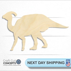 Hadrosaurid Duck Billed Dinosaur Shape wood craft blank, front view, ships next day