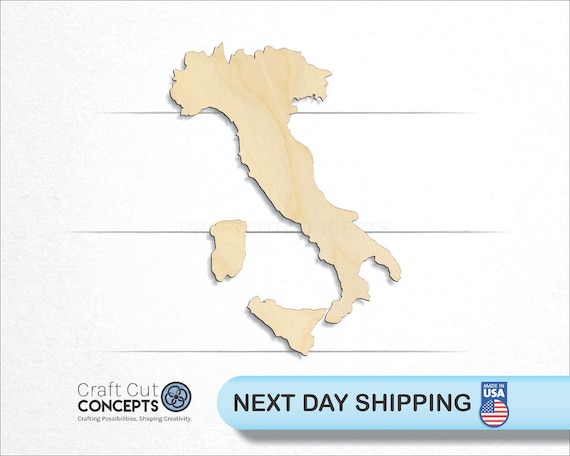 Country Italy & Sicily - Laser Cut Out Unfinished Wood Craft Shape WLD27 Country Italy & Sicily - Laser Cut Out Unfinished Wood Craft Shape WLD27