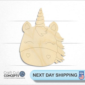 Unicorn Shape Paint by Line - Laser Cut Unfinished Wood Cutout Craft Shapes