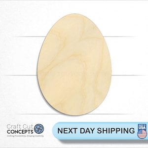 May include: A natural wood egg shape, perfect for crafting and decorating. The egg is made of unfinished wood and is ready to be painted, stained, or decorated.