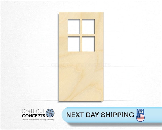 Door - Laser Cut Out Unfinished Wood Craft Shape BLD78 Door - Laser Cut Out Unfinished Wood Craft Shape BLD78