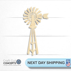 Windmill - Laser Cut Unfinished Wood Cutout Craft Shapes