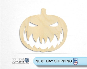Jack-O-Lantern Shape - Laser Cut Unfinished Wood Cutout Craft Shapes