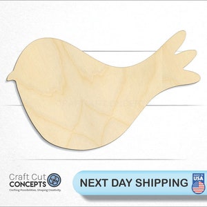 Bird Cute Craft Shape wood craft blank, front view, ships next day