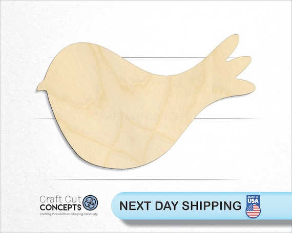 Bird Cute - Laser Cut Unfinished Wood Cutout Craft Shapes