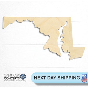 State Maryland - Laser Cut Out Unfinished Wood Craft Shape STAT68 State Maryland - Laser Cut Out Unfinished Wood Craft Shape STAT68