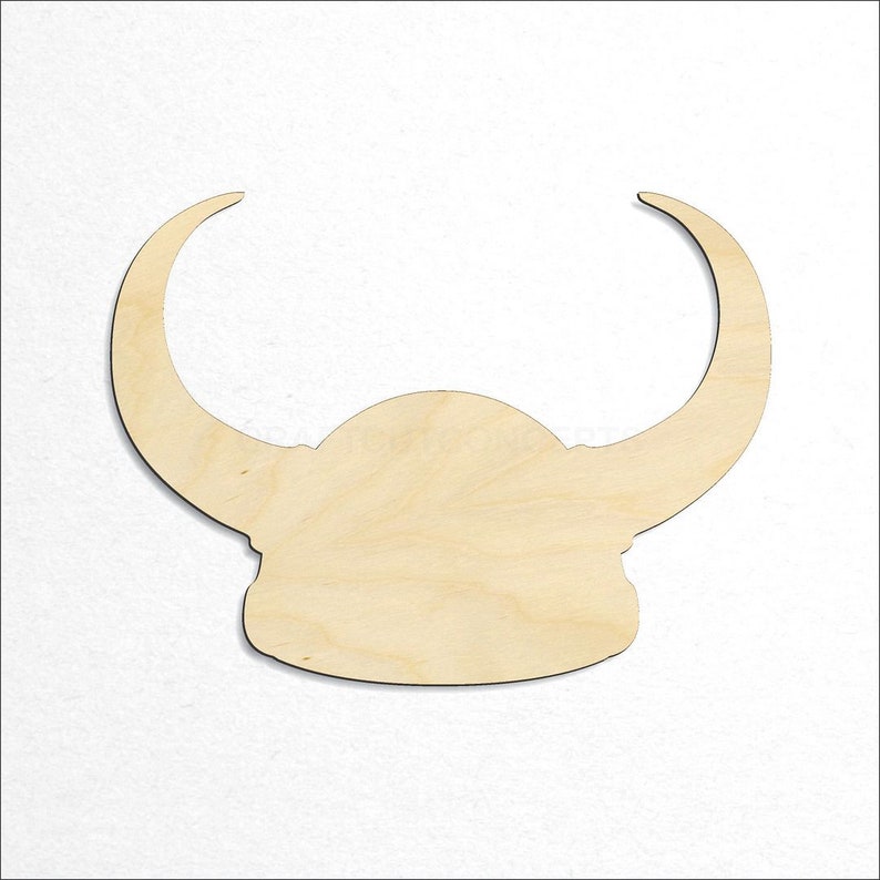Vikings Norse Helmet Shape craft blank top down view product photo.