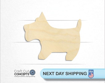 Scottish Terrier Small Dog - Laser Cut Unfinished Wood Cutout Craft Shapes