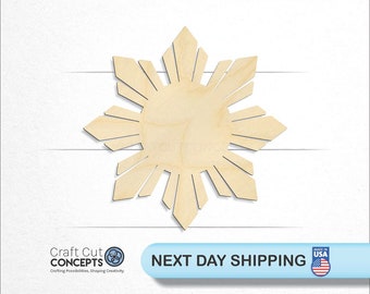 Sun Shape - Laser Cut Unfinished Wood Cutout Craft Shapes