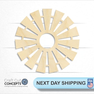 Windmill Head - Laser Cut Unfinished Wood Cutout Craft Shapes