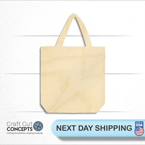 Tote Bag Cutout - Laser Cut Unfinished Wood Cutout Craft Shapes