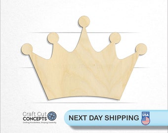 Royalty Crown Tiara - Laser Cut Unfinished Wood Cutout Craft Shapes
