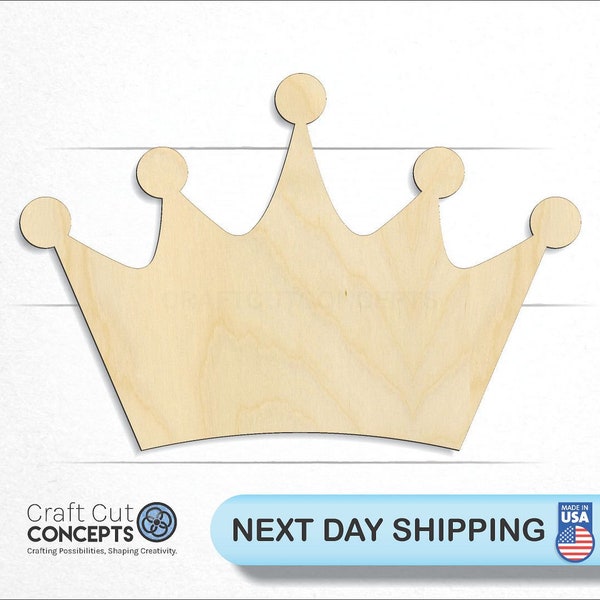 Royalty Crown Tiara - Laser Cut Unfinished Wood Cutout Craft Shapes