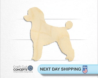 Poodle Dog - Laser Cut Unfinished Wood Cutout Craft Shapes