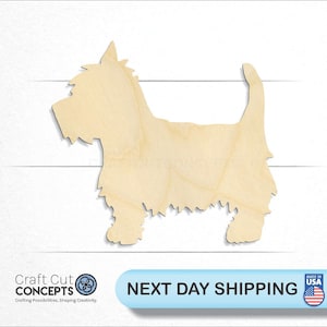 Cute Dog - Laser Cut Unfinished Wood Cutout Craft Shapes