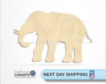 Standing Elephant Shape - Laser Cut Unfinished Wood Cutout Craft Shapes