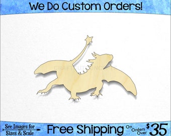 Welsh Dragon Laser Cut Out Wood Shape Craft Supply - Woodcraft Cutout B11 | UK