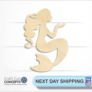 Mermaid - Laser Cut Unfinished Wood Cutout Craft Shapes