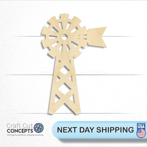 Farm Windmill - Laser Cut Unfinished Wood Cutout Craft Shapes