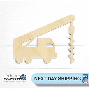 Construction Digger Truck - Laser Cut Unfinished Wood Cutout Craft Shapes