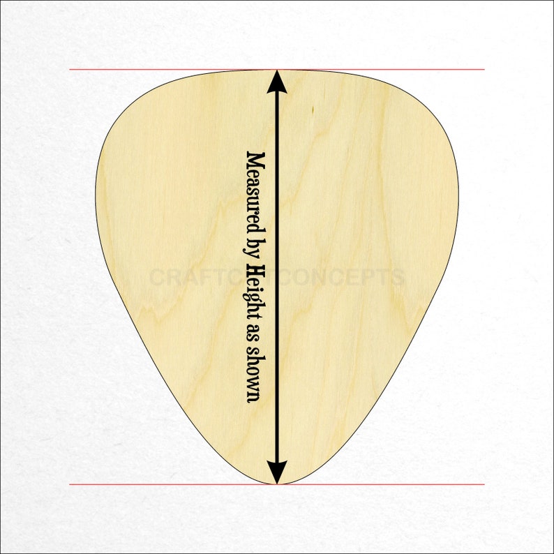 Guitar Pick Shape Large & Small Pick Size Unfinished Etsy