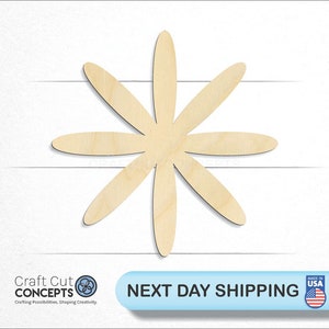 Long Petal Flower - Laser Cut Unfinished Wood Cutout Craft Shapes