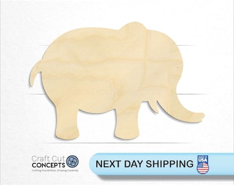 Standing Elephant - Laser Cut Unfinished Wood Cutout Craft Shapes