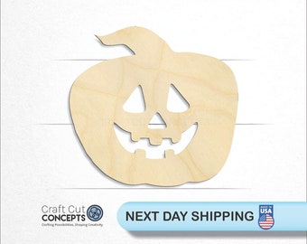 Jack O Lantern Shape - Laser Cut Unfinished Wood Cutout Craft Shapes