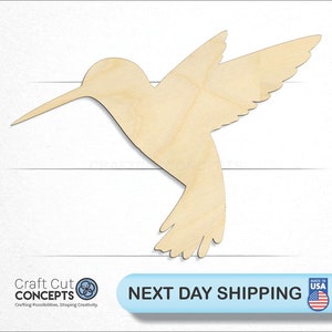 Flying Hummingbird - Laser Cut Unfinished Wood Cutout Craft Shapes