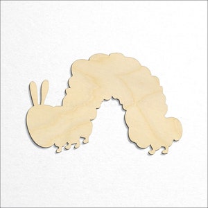 Caterpillar shape craft blank top down view product photo.